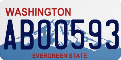 WA license plate ABO0593