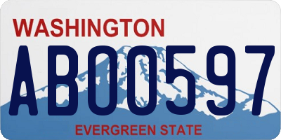WA license plate ABO0597