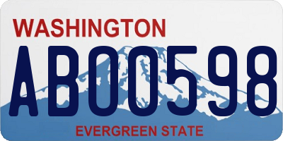 WA license plate ABO0598