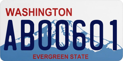 WA license plate ABO0601