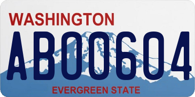 WA license plate ABO0604