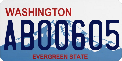 WA license plate ABO0605