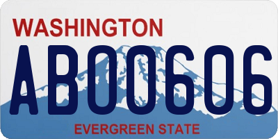 WA license plate ABO0606