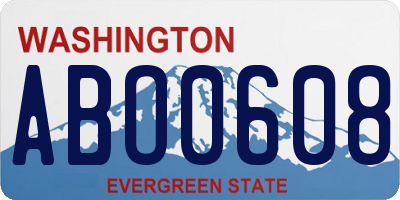 WA license plate ABO0608