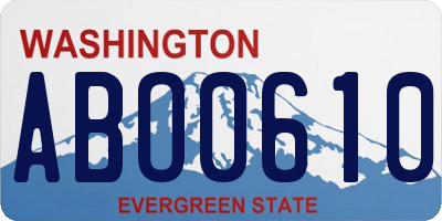 WA license plate ABO0610