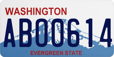 WA license plate ABO0614