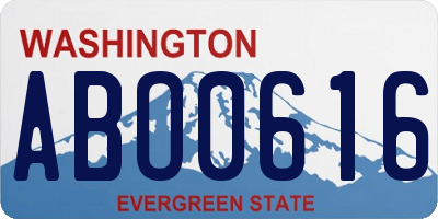 WA license plate ABO0616