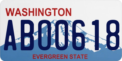 WA license plate ABO0618