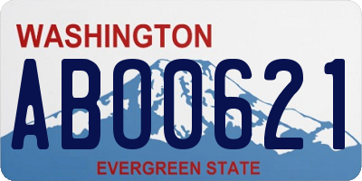 WA license plate ABO0621