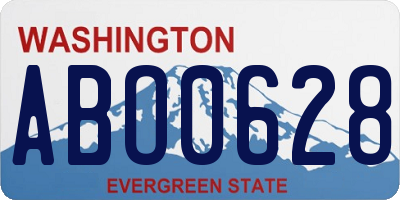 WA license plate ABO0628