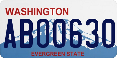 WA license plate ABO0630