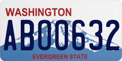 WA license plate ABO0632