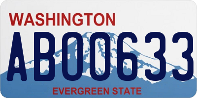 WA license plate ABO0633
