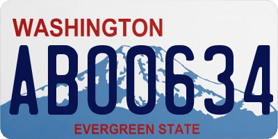 WA license plate ABO0634