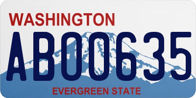 WA license plate ABO0635
