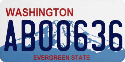 WA license plate ABO0636