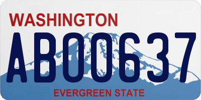 WA license plate ABO0637
