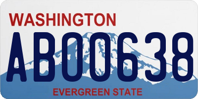 WA license plate ABO0638