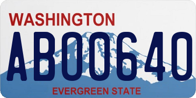 WA license plate ABO0640