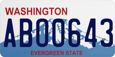 WA license plate ABO0643