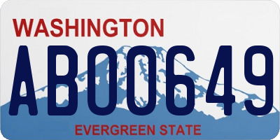 WA license plate ABO0649