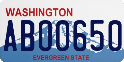 WA license plate ABO0650