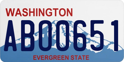 WA license plate ABO0651