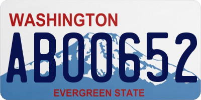 WA license plate ABO0652