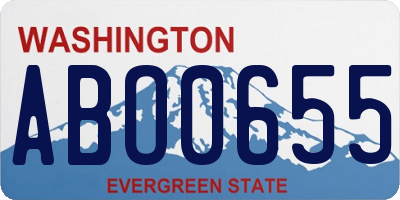 WA license plate ABO0655