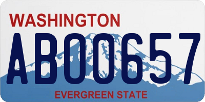 WA license plate ABO0657