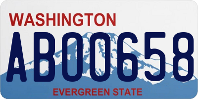 WA license plate ABO0658