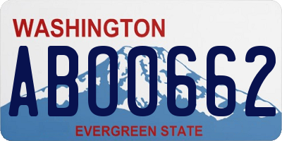 WA license plate ABO0662