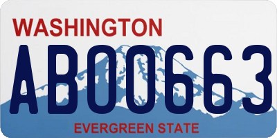 WA license plate ABO0663