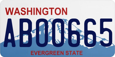 WA license plate ABO0665