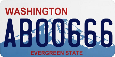 WA license plate ABO0666