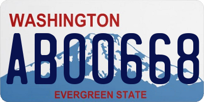 WA license plate ABO0668