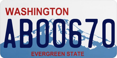 WA license plate ABO0670