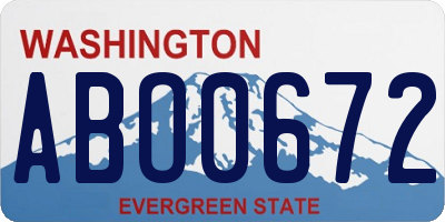 WA license plate ABO0672
