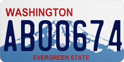 WA license plate ABO0674