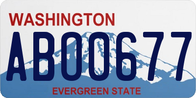 WA license plate ABO0677