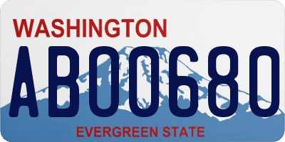 WA license plate ABO0680