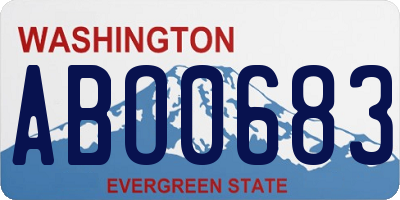 WA license plate ABO0683