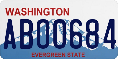 WA license plate ABO0684