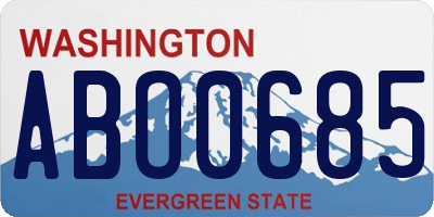 WA license plate ABO0685