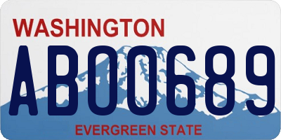 WA license plate ABO0689