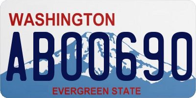 WA license plate ABO0690
