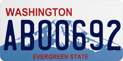 WA license plate ABO0692