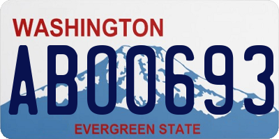 WA license plate ABO0693