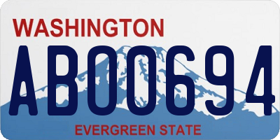 WA license plate ABO0694