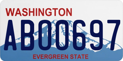 WA license plate ABO0697